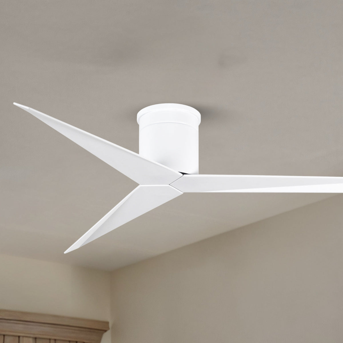 56-Inch Hugger Eliza 3-Blade Flush Mount Ceiling Fan Without Light Kit