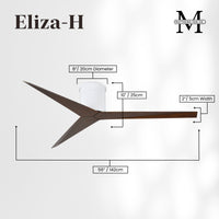 56-Inch Hugger Eliza 3-Blade Flush Mount Ceiling Fan Without Light Kit