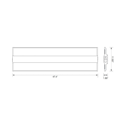 Commercial LED 320W 3-Wattage Selectable Linear Light Fixture