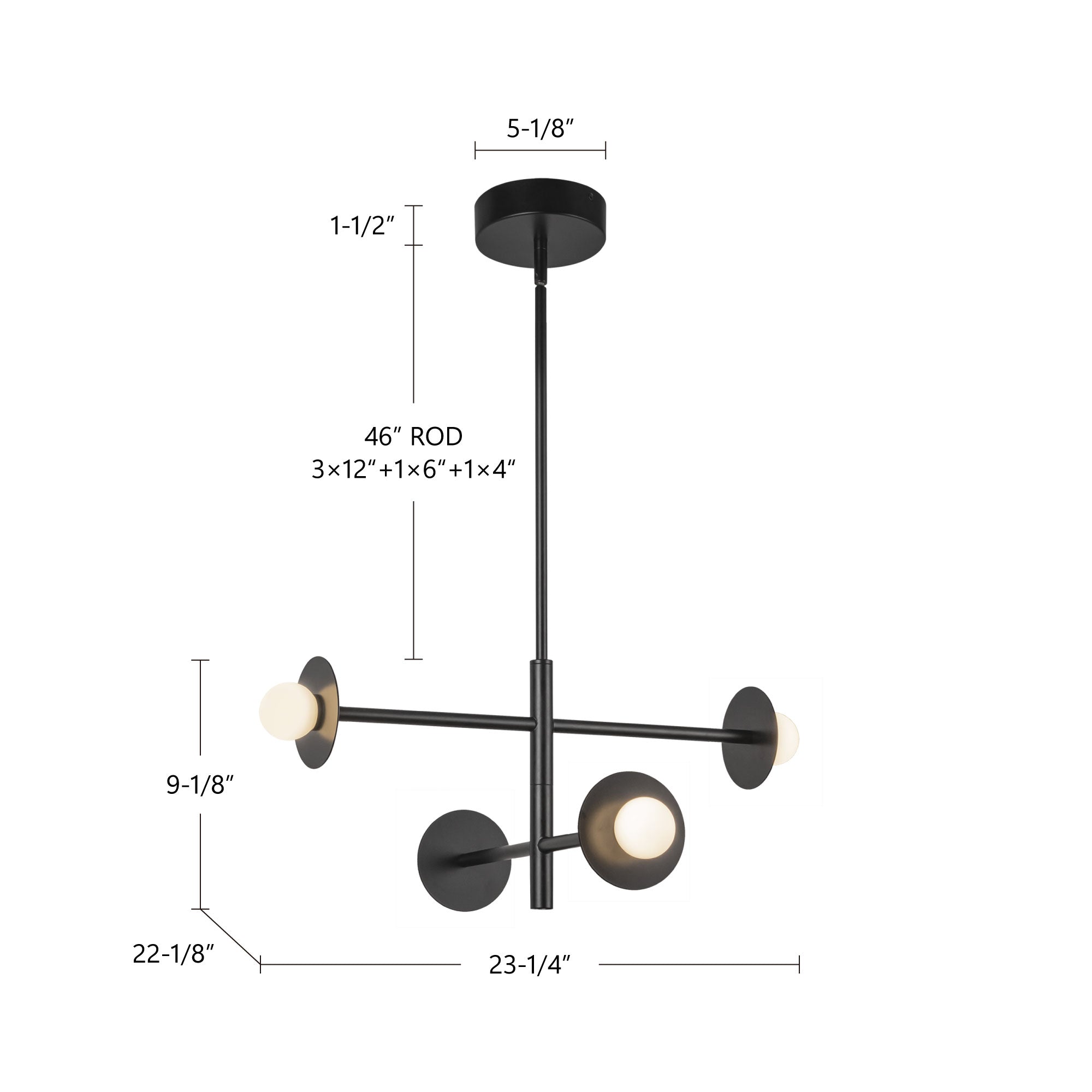 Elixir 22-in Steel Chandelier