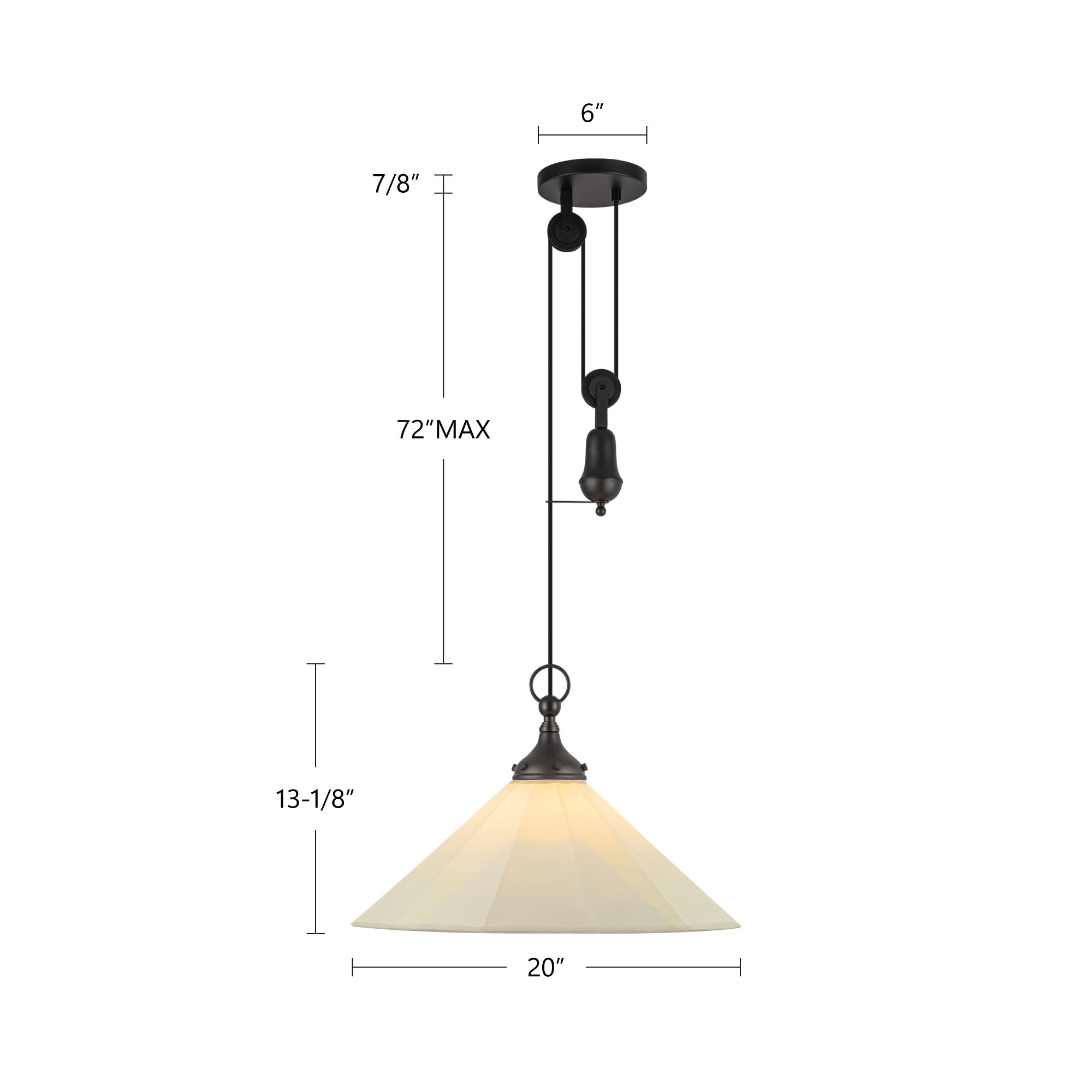 Ellen 20-in Steel Pendant