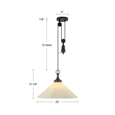 Ellen 20-in Steel Pendant