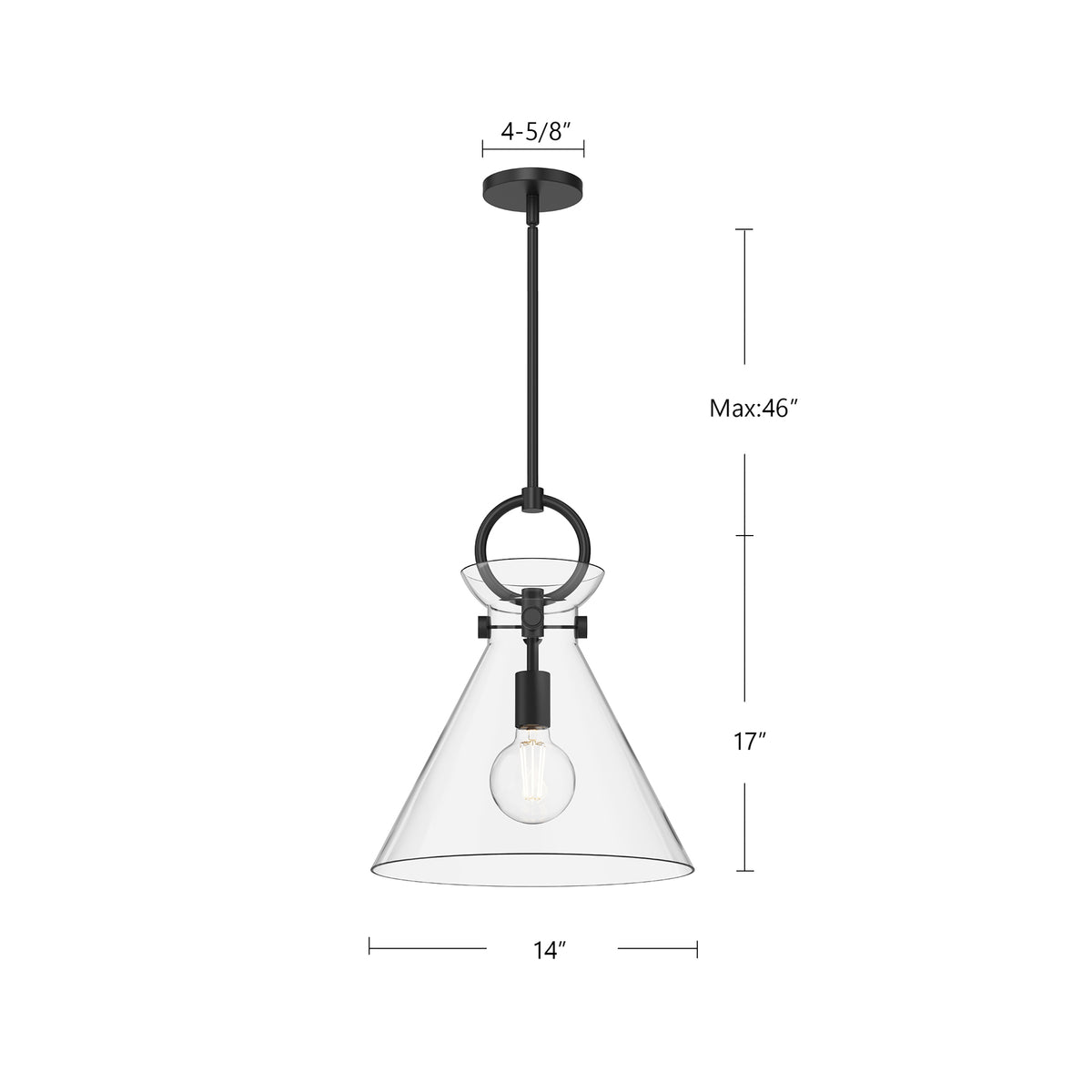 Emerson 14-in Steel Pendant