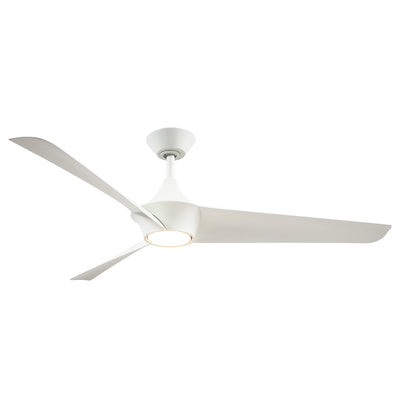 Emiko 56-in White Reversible DC LED Ceiling Fan