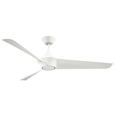Emiko 56-in White Reversible DC LED Ceiling Fan