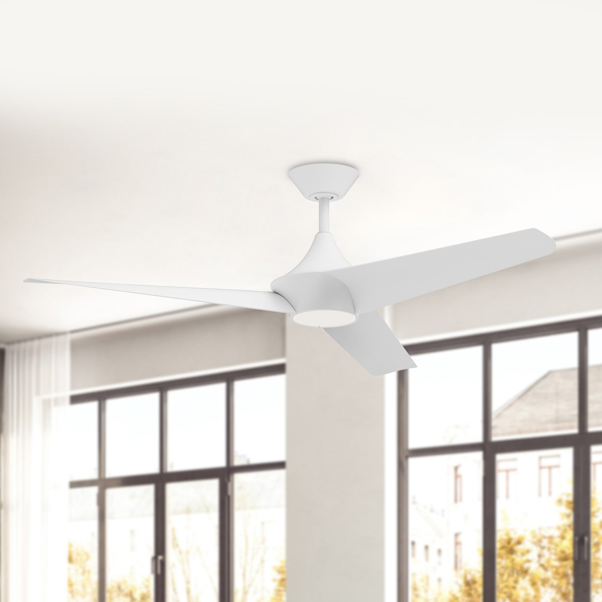Emiko 56-in White Reversible DC LED Ceiling Fan