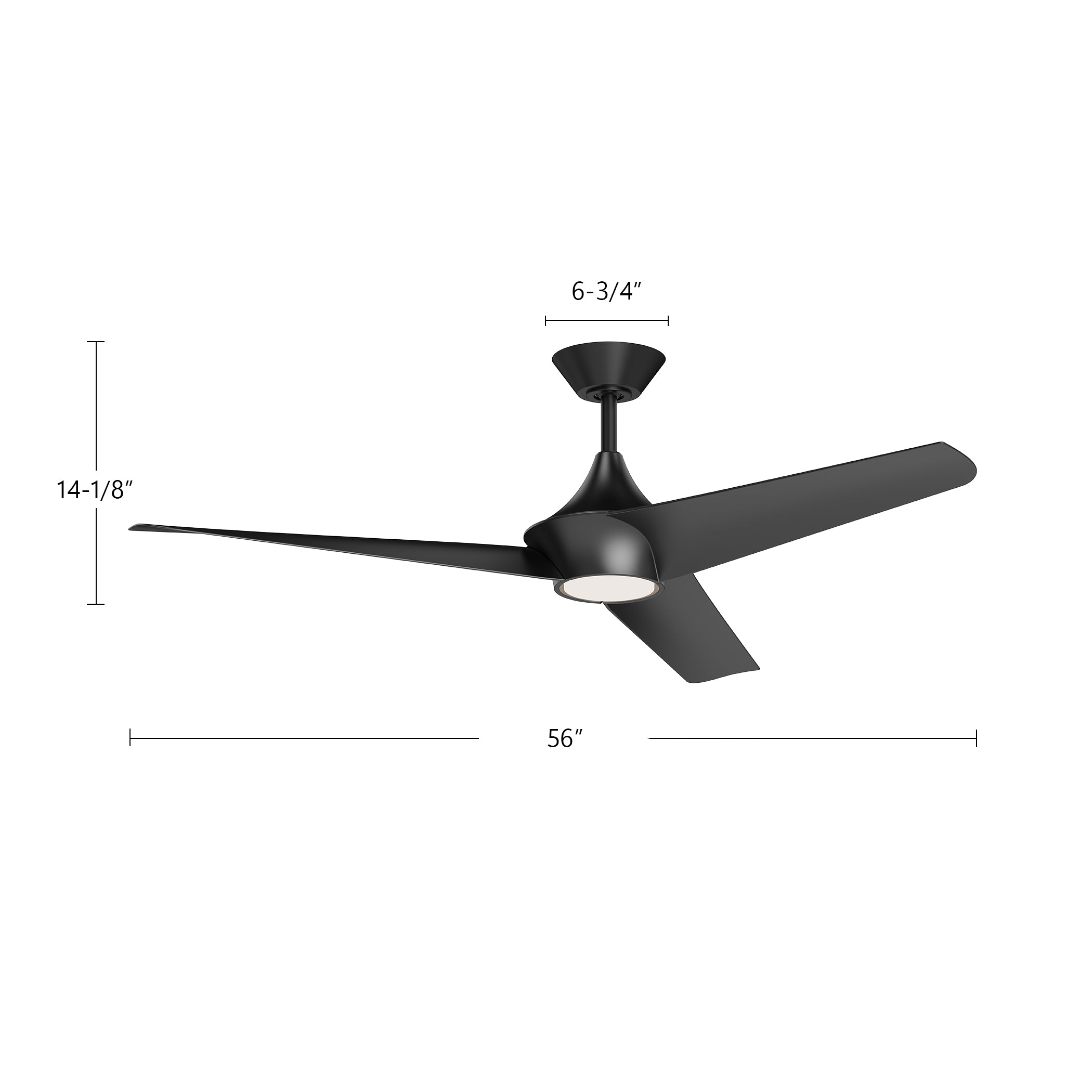 Emiko 56-in White Reversible DC LED Ceiling Fan