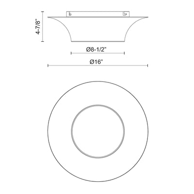 Emiko 16-in Steel Flush Mount