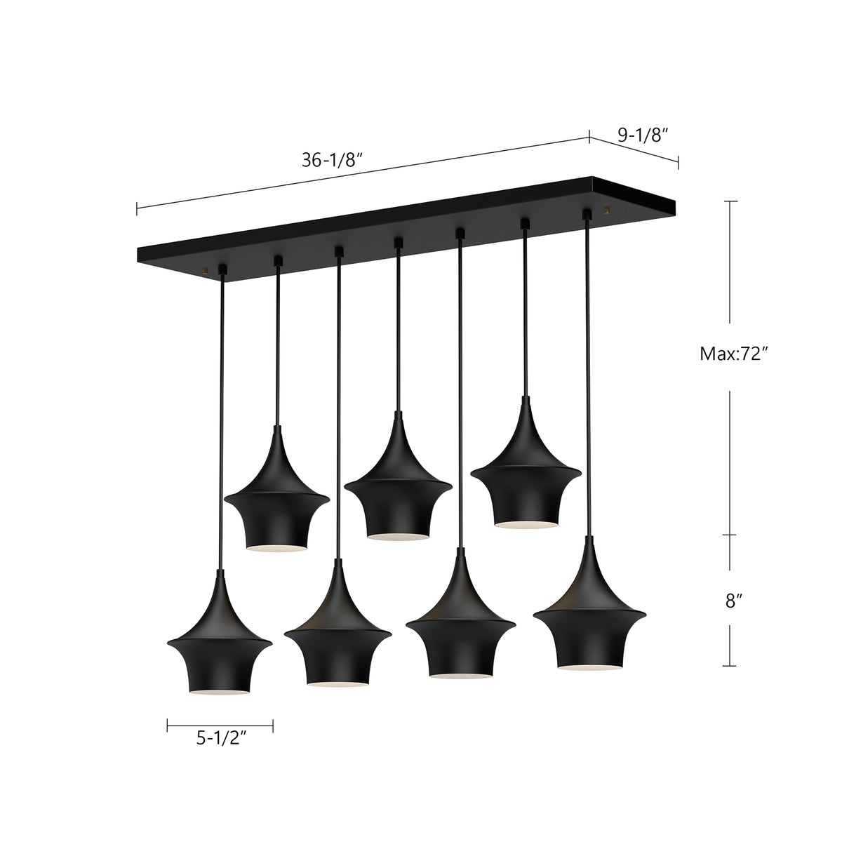 Emiko 36-in Steel Linear Pendant