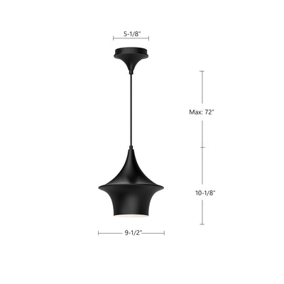 Emiko 9-in Steel Pendant