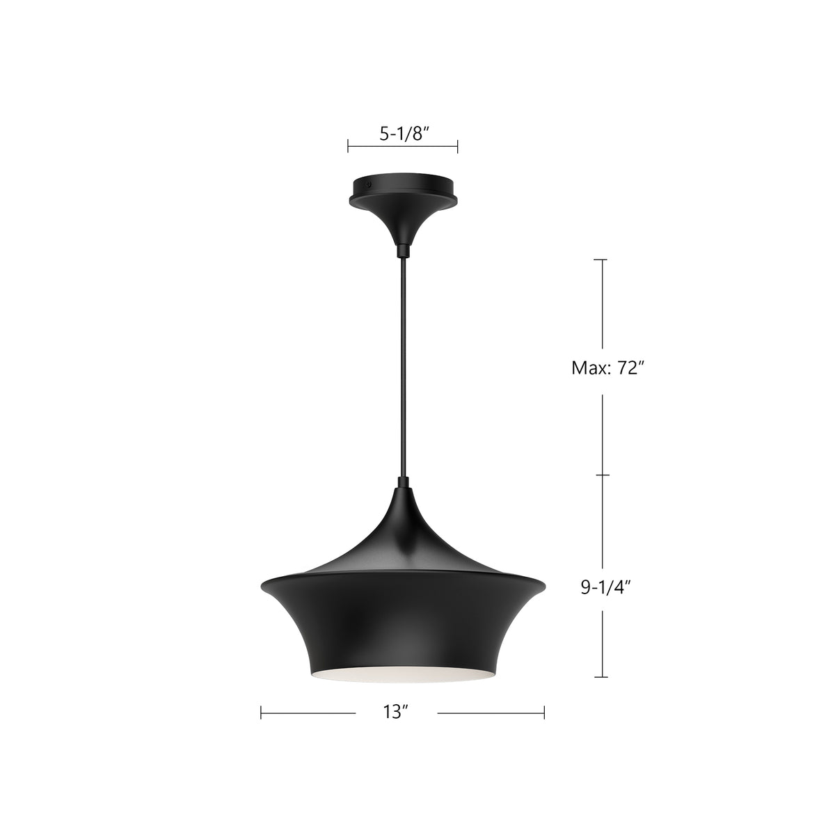 Emiko 12-in Steel Pendant
