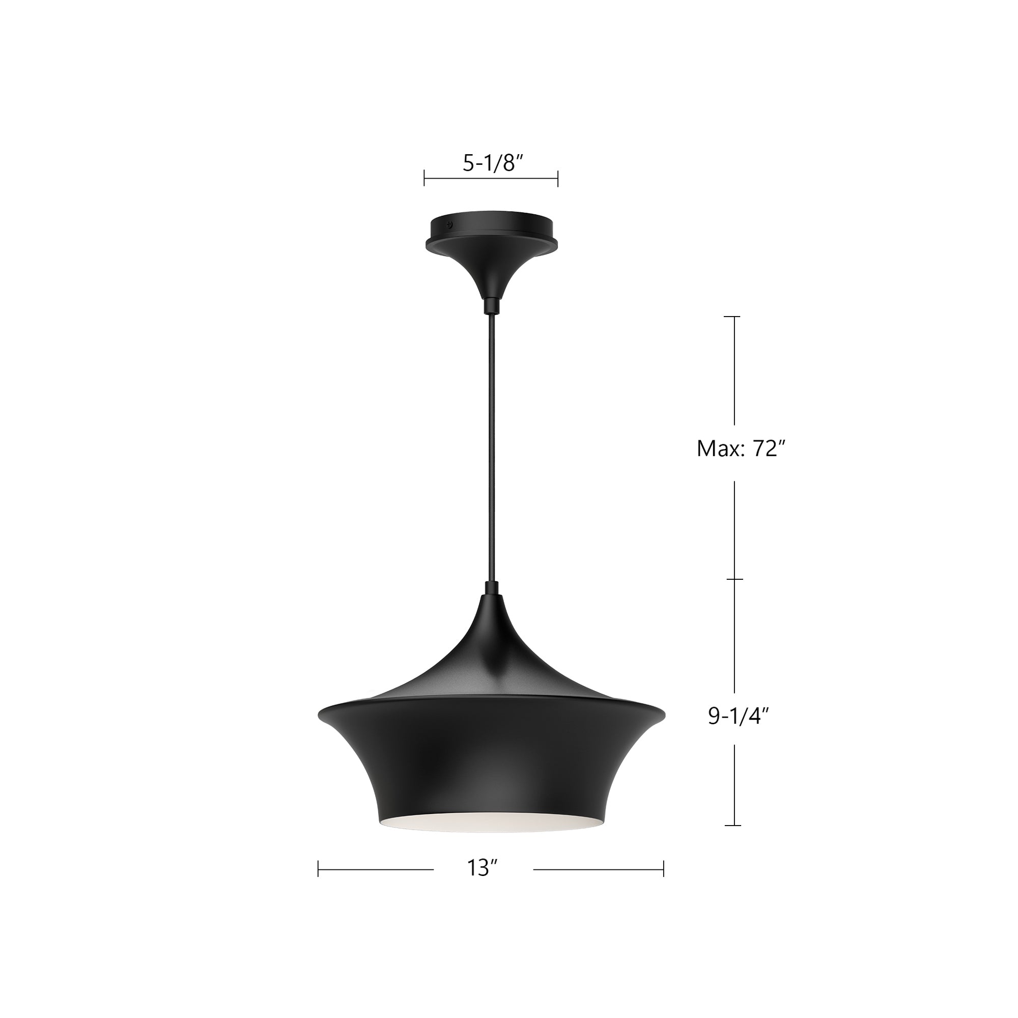 Emiko 12-in Steel Pendant