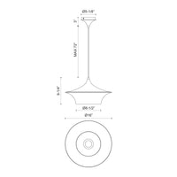 Emiko 16-in Steel Pendant
