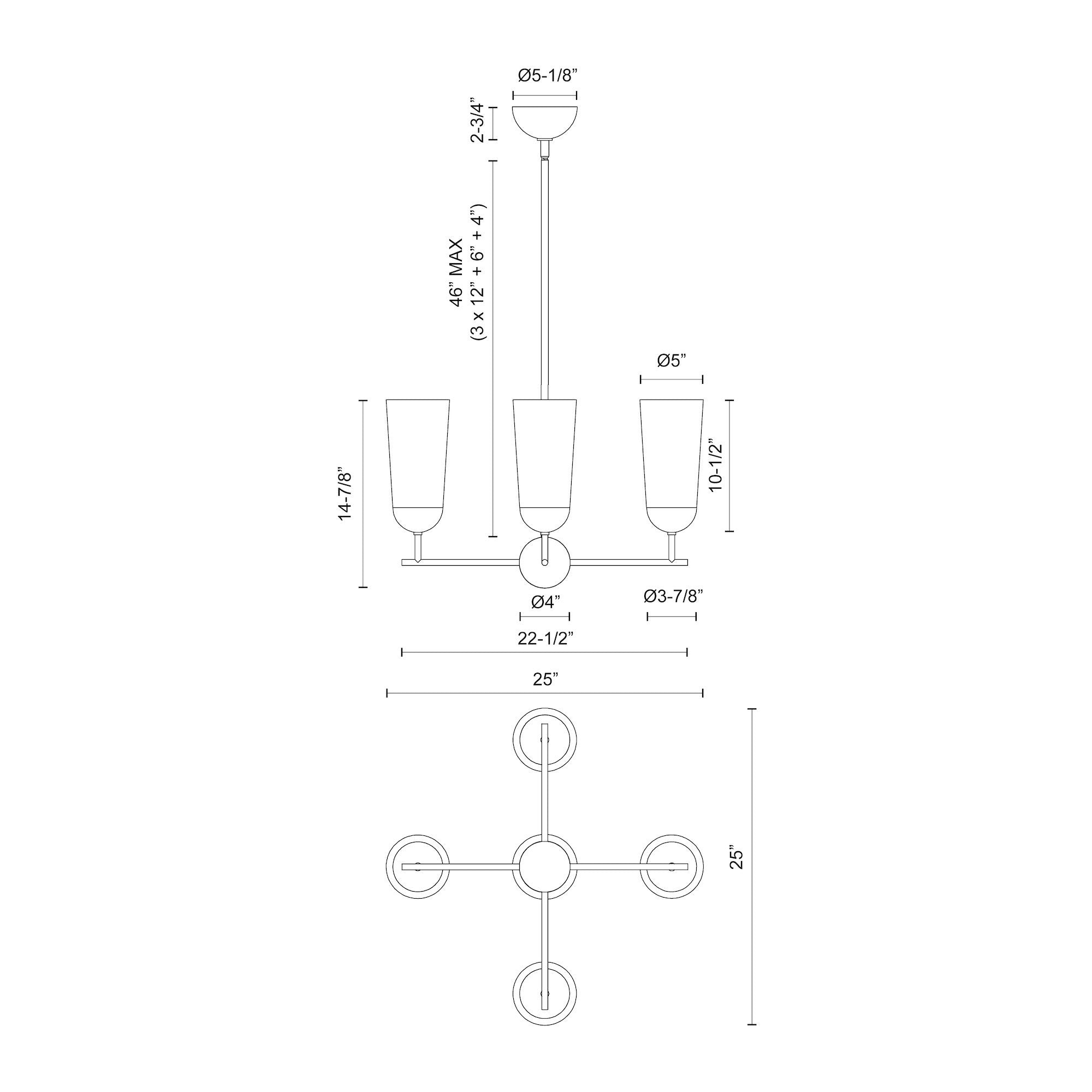 Emil 25-in Steel Chandelier