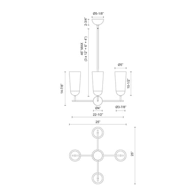 Emil 25-in Steel Chandelier