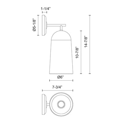 Emil 7-in Steel Vanity Light