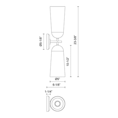Emil 5-in Steel Vanity Light
