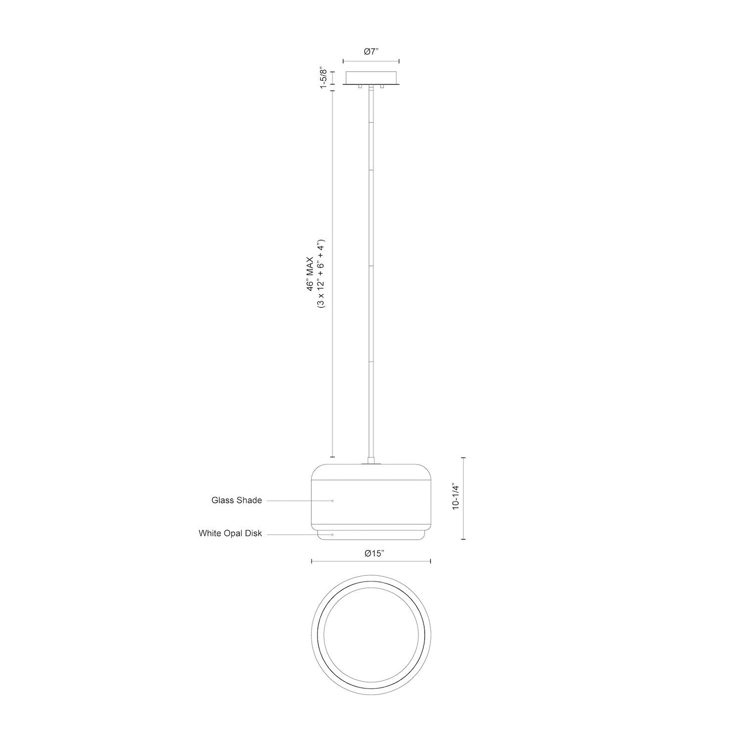 Enkel 15-in Aluminum Pendant