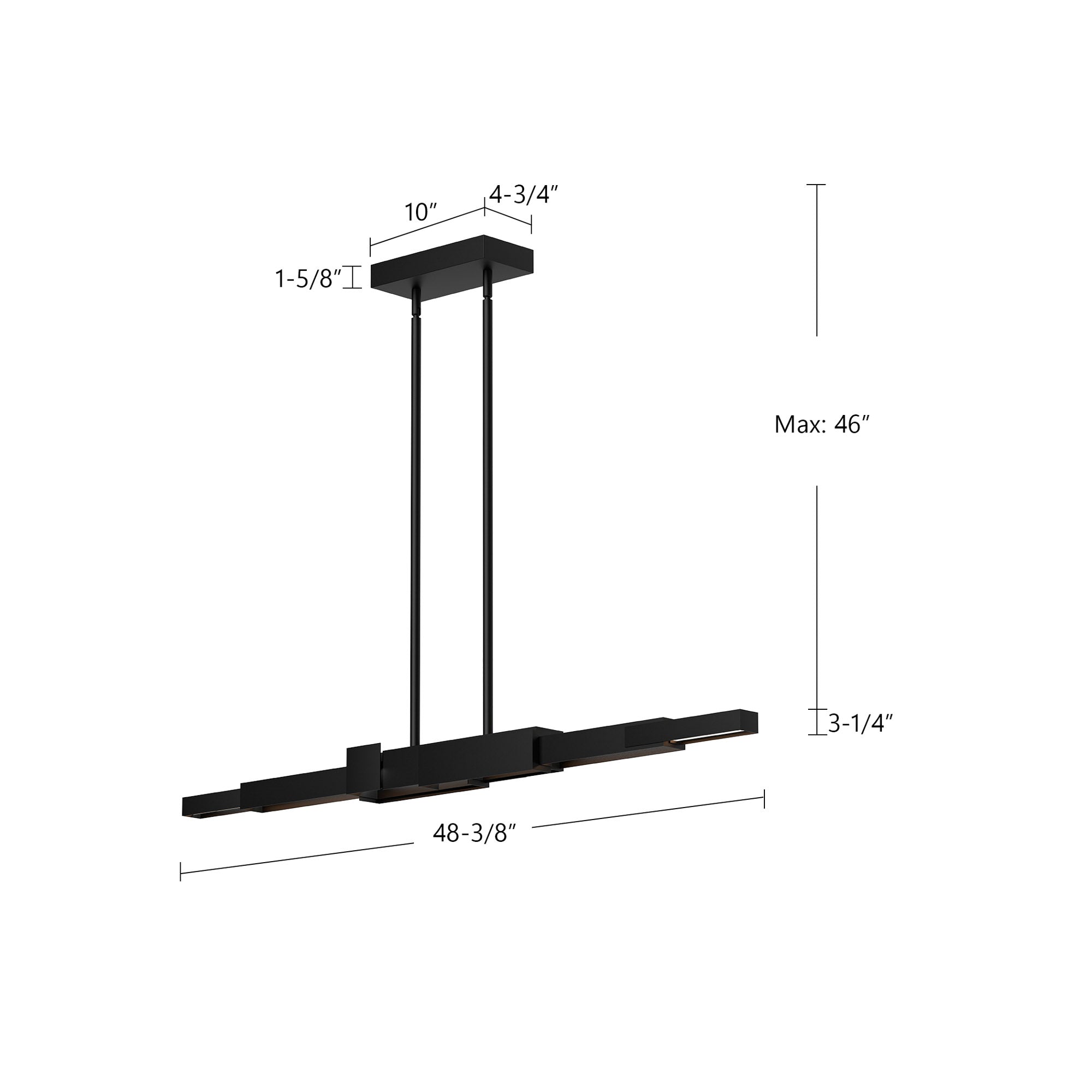 Enzo 48-in Aluminum Linear Pendant