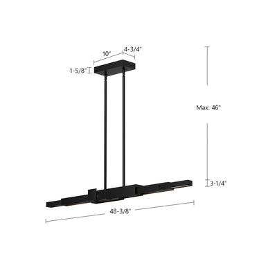Enzo 48-in Aluminum Linear Pendant