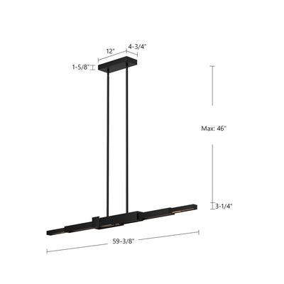 Enzo 60-in Aluminum Linear Pendant