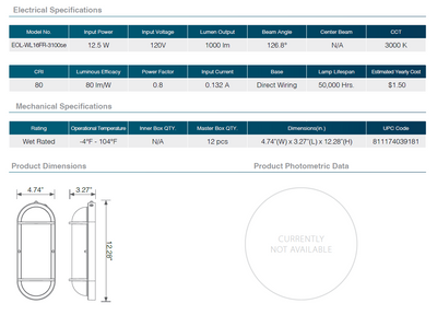 Residential LED 12.5W Oval Wall Sconce with Photocell Sensor
