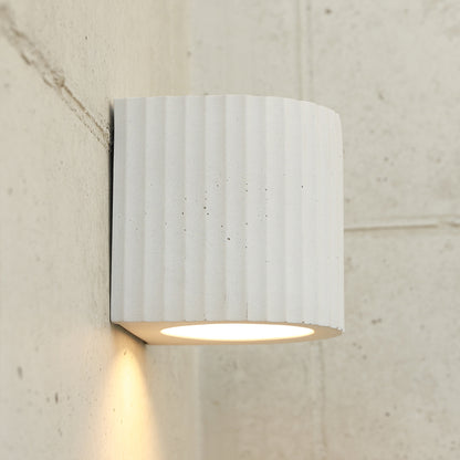 Artisan Concrete Corinthian Wall Sconce Cream White Fixture