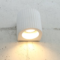 Artisan Concrete Corinthian Wall Sconce Cream White Fixture