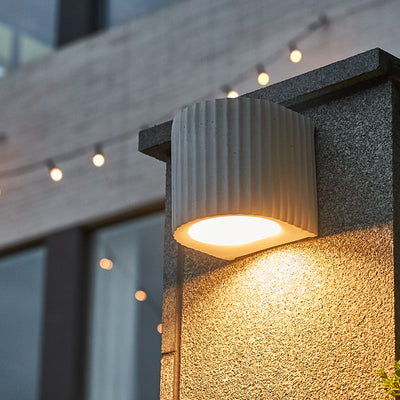 Artisan Concrete Corinthian Wall Sconce Cream White Fixture