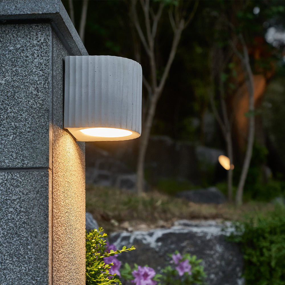 Artisan Concrete Corinthian Wall Sconce Cream White Fixture