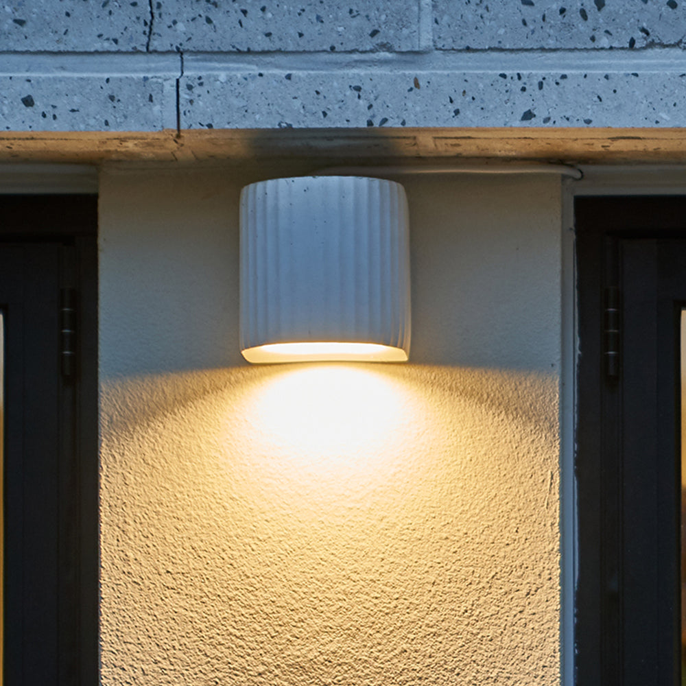 Artisan Concrete Corinthian Wall Sconce Cream White Fixture