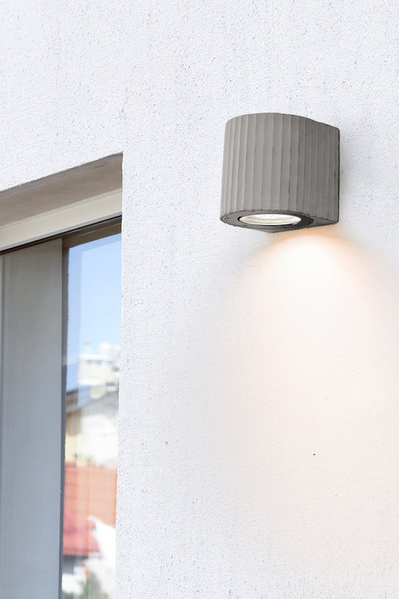 Artisan Concrete Corinthian Wall Sconce Cement Grey Fixture