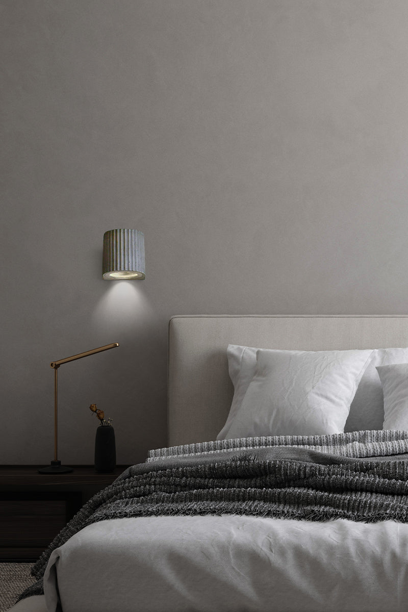 Artisan Concrete Corinthian Wall Sconce Cement Grey Fixture