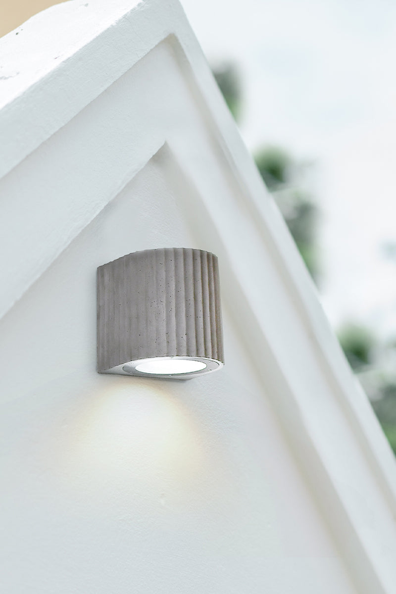 Artisan Concrete Corinthian Wall Sconce Cement Grey Fixture
