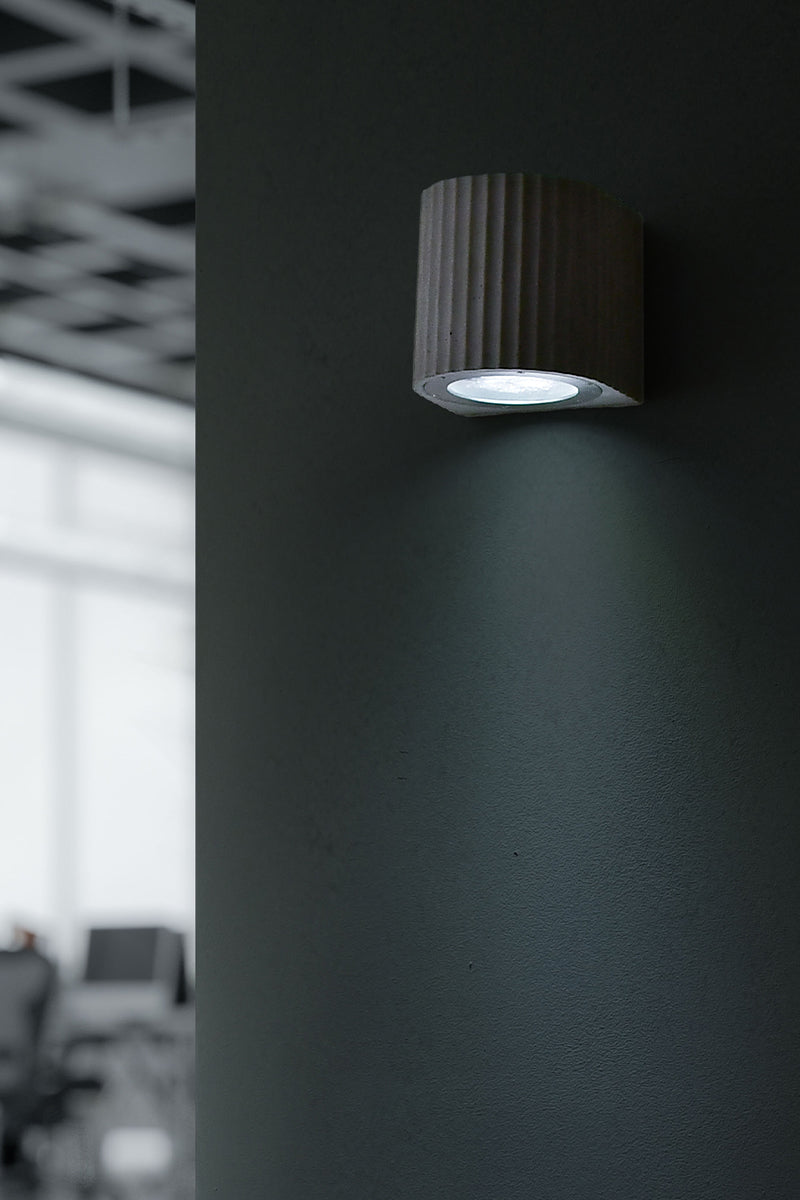 Artisan Concrete Corinthian Wall Sconce Dark Grey Fixture
