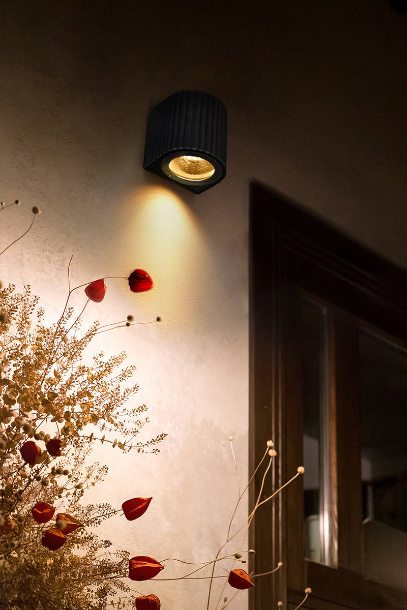 Artisan Concrete Corinthian Wall Sconce Dark Grey Fixture