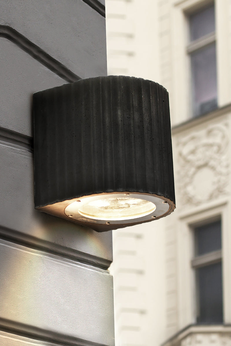 Artisan Concrete Corinthian Wall Sconce Dark Grey Fixture