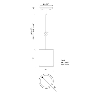 Nordic 6-in (5-in Dia.) Aluminum Outdoor Pendant