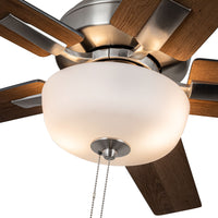 Erikson 52-in Brushed Nickel Pull Chain Ceiling Fan with Bulbs