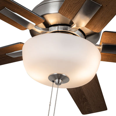 Erikson 52-in Brushed Nickel Pull Chain Ceiling Fan with Bulbs