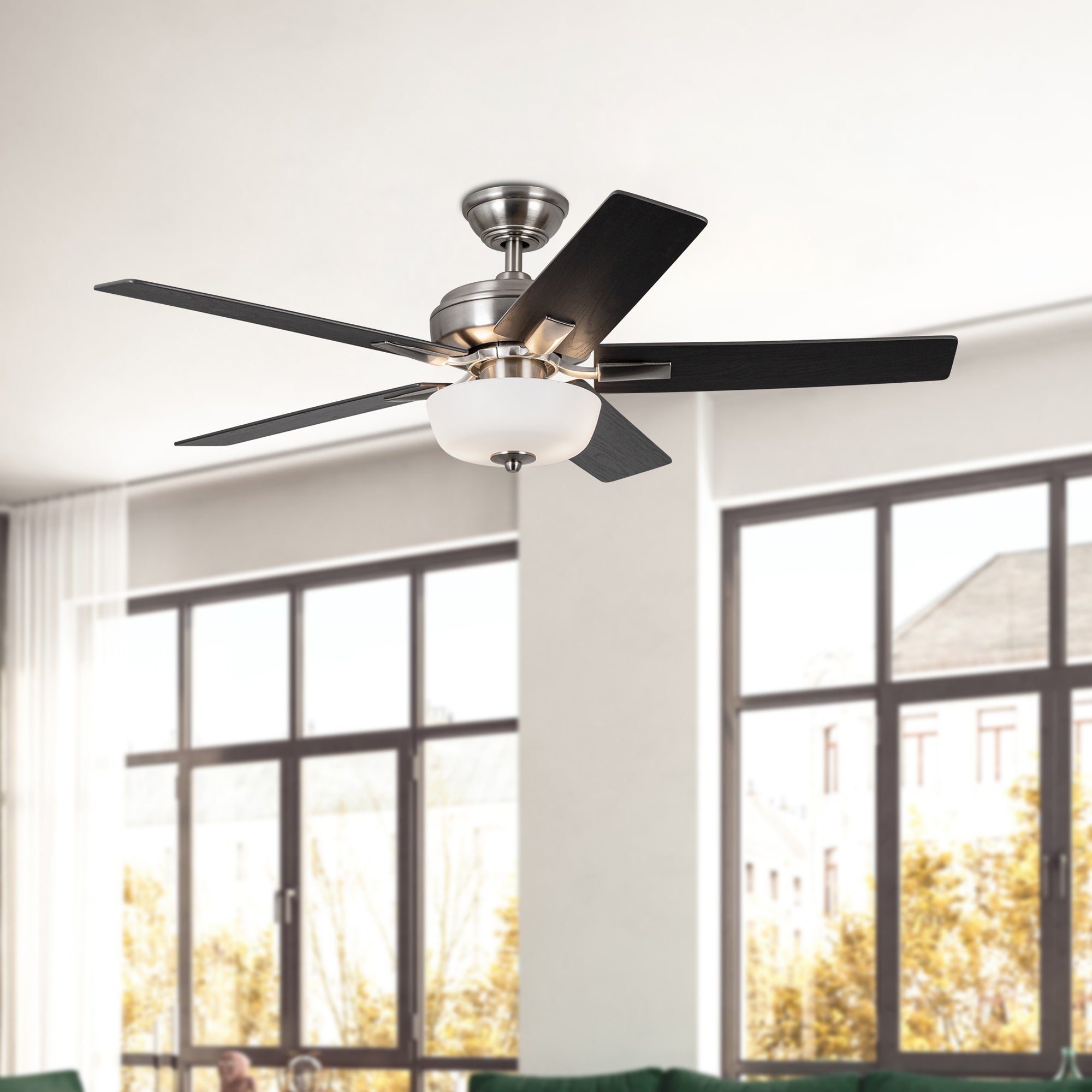 Erikson 52-in Brushed Nickel Pull Chain Ceiling Fan