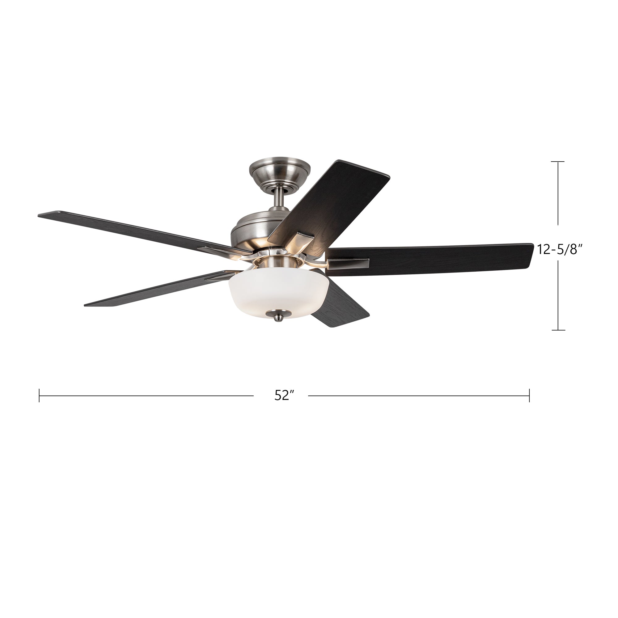 Erikson 52-in Matte Black Ceiling Fan with Bulbs