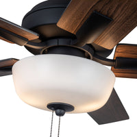 Erikson 52-in Matte Black Pull Chain Ceiling Fan with Bulbs