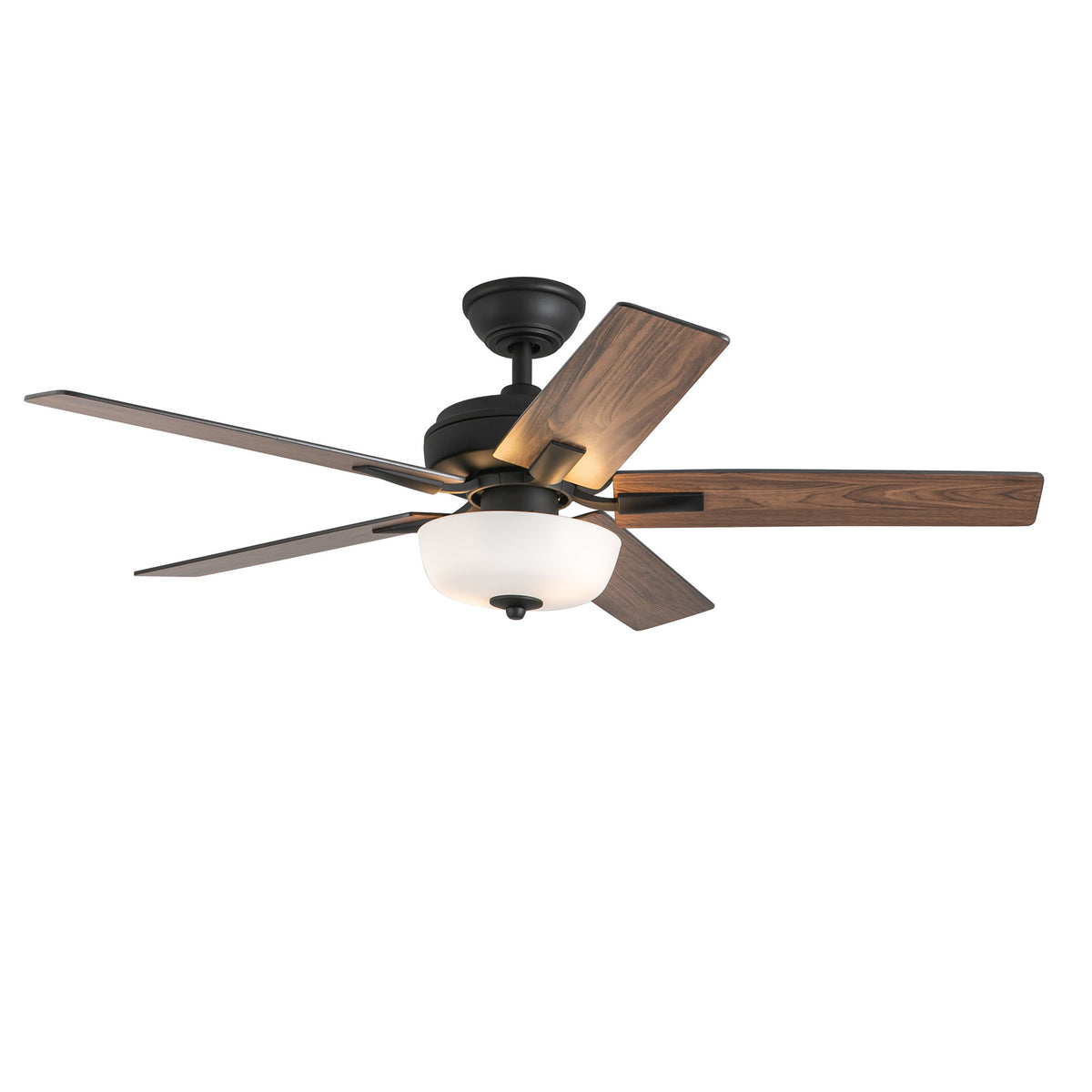 Erikson 52-in Matte Black Ceiling Fan with Bulbs