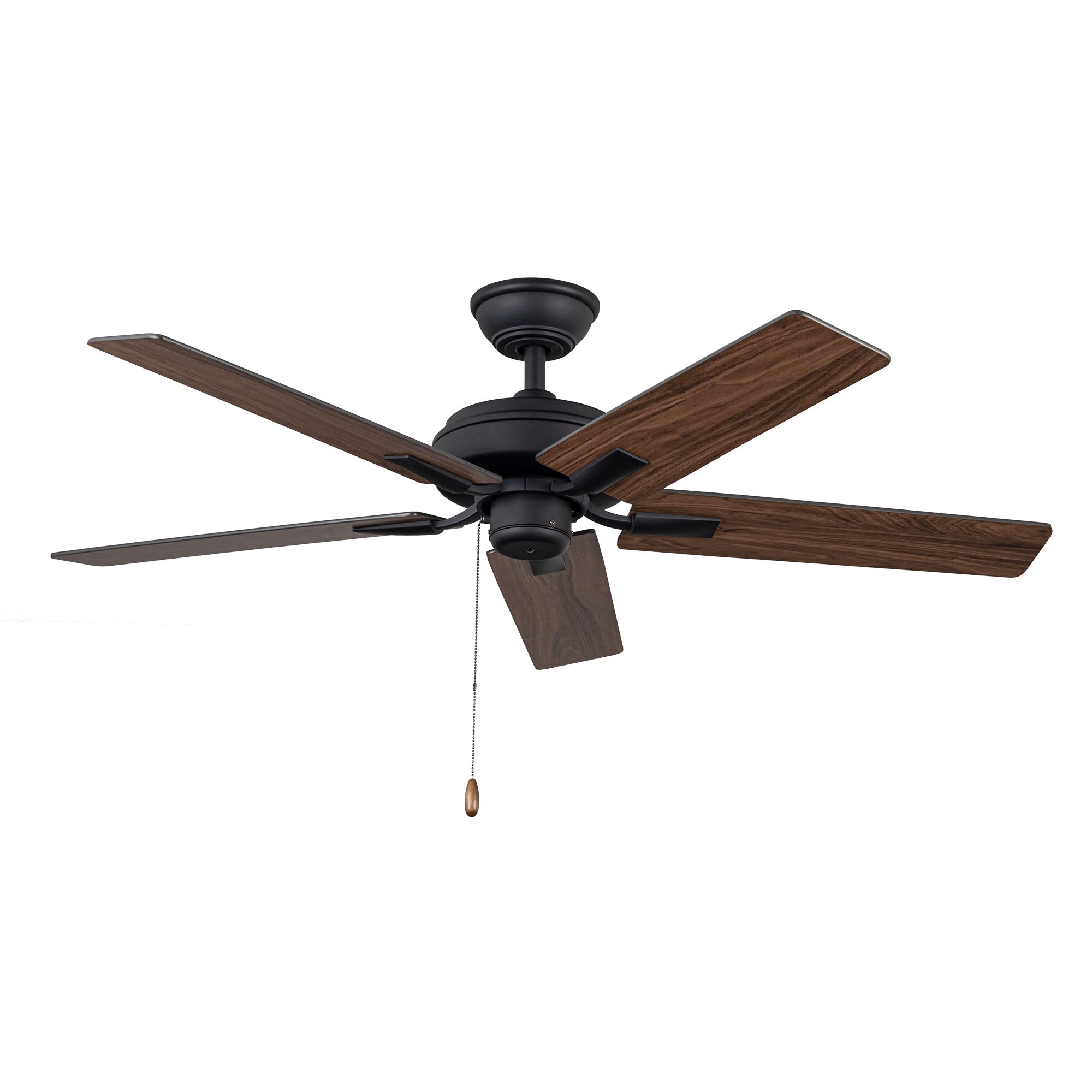Erikson 52-in Matte Black Pull Chain Ceiling Fan