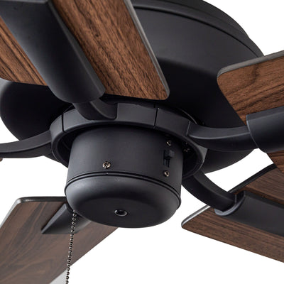 Erikson 52-in Matte Black Pull Chain Ceiling Fan