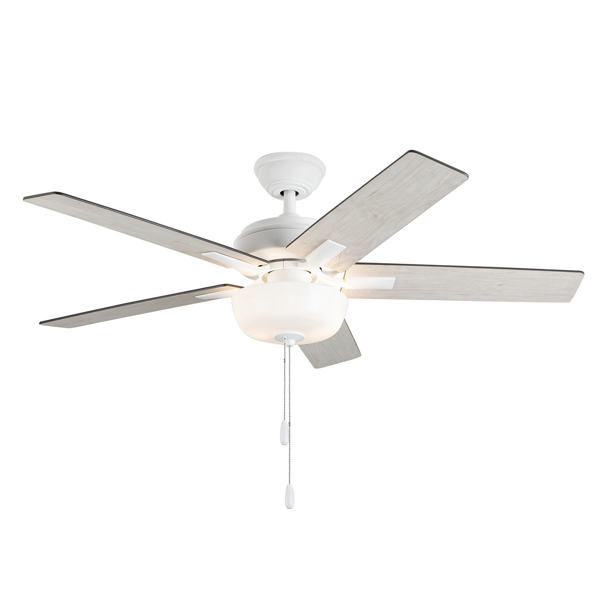 Erikson 52-in White Pull Chain Ceiling Fan with Bulbs