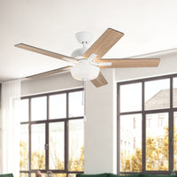 Erikson 52-in White Pull Chain Ceiling Fan with Bulbs