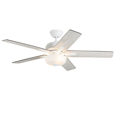 Erikson 52-in White Ceiling Fan with Bulbs