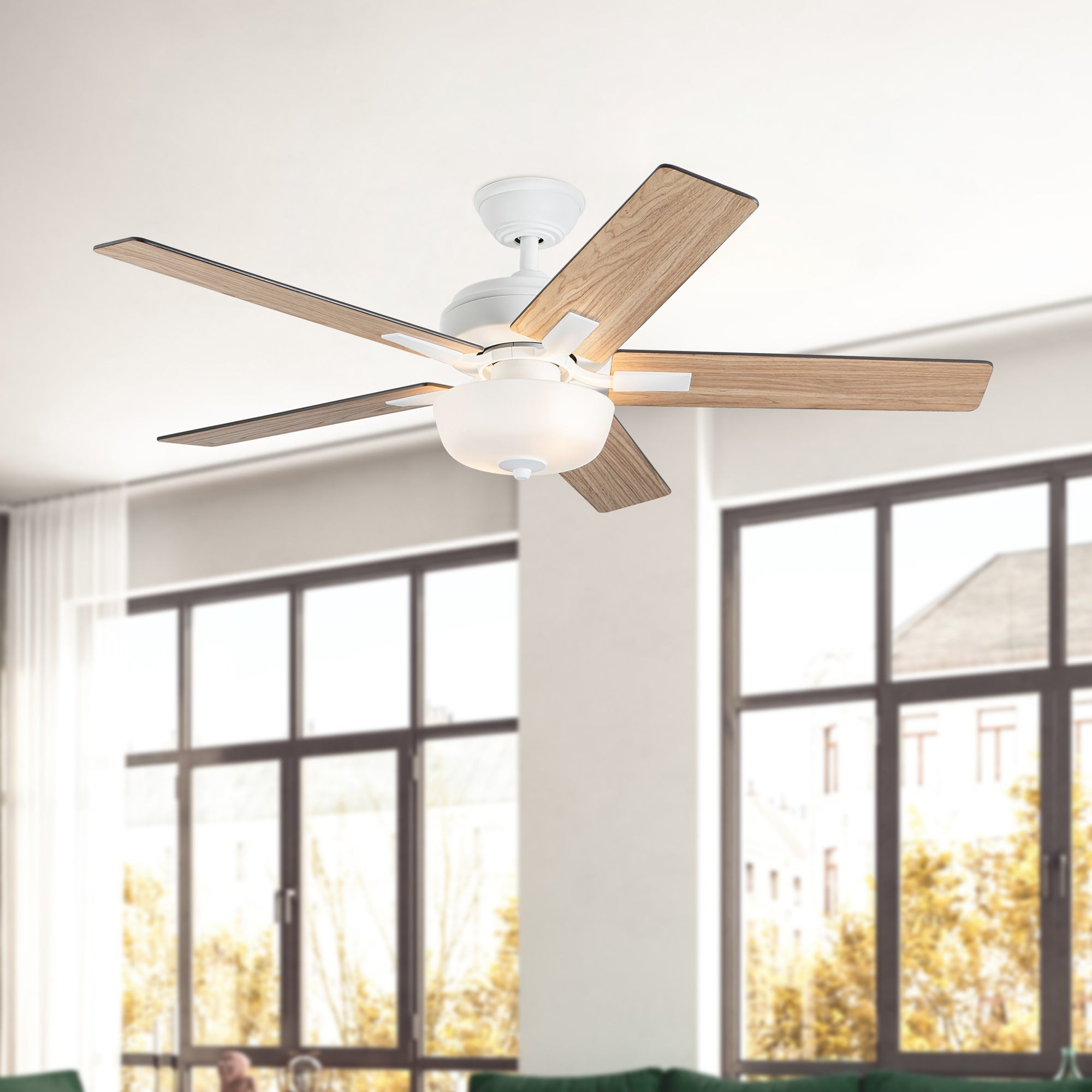 Erikson 52-in White Ceiling Fan with Bulbs